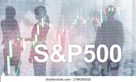 People Silhouettes On American Stock Market Index S P 500 - SPX.