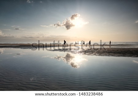 Similar – Image, Stock Photo …a family contemplates the sea