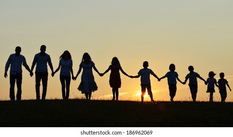 22,893 Children holding hands on sunset Images, Stock Photos & Vectors ...