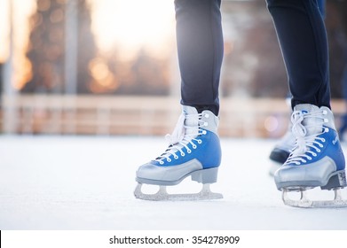 People Skating On The Ice City Rink 