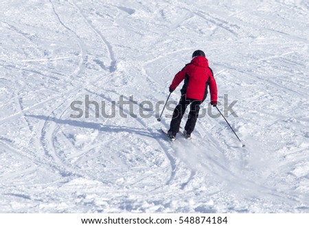 Similar – Tiefschnee Skifahren Sport