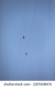 People Sliding Down Jebel Jais Mountain Via World's Longest Zip Line.