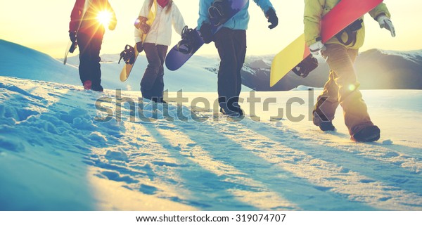 People\
Snowboard Winter Sport Friendship\
Concept