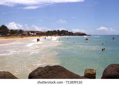 People Swimming In The Sea In Sal, Cape Verde (Cabo Verde)