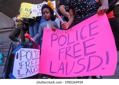 People Take Part In A News Conference To Call On The LAUSD Board Of Education To ``fully Defund And Eliminate The L.A. School Police Department'' At LAUSD Headquarters In Los Angeles, June 3, 2021.