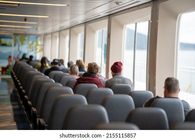 People taking BC ferry to Victoria, British Columbia, Canada