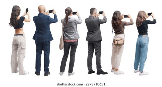 People  taking pictures using their smartphones - Shutterstock ID 2273710651