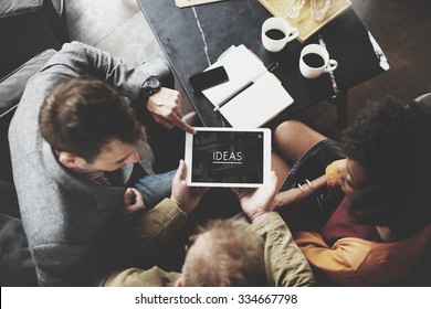 People Team Working Together Ideas Tablet Concept