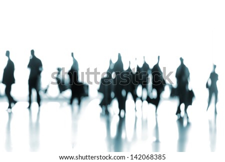 People traveling on airport silhouettes
