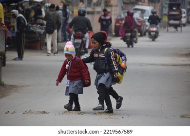 People Trying To Escape The Record Breaking Winter In Gurgaon. Gurgaon, India. December 25, 2019.