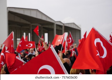 People With Turkish Flags