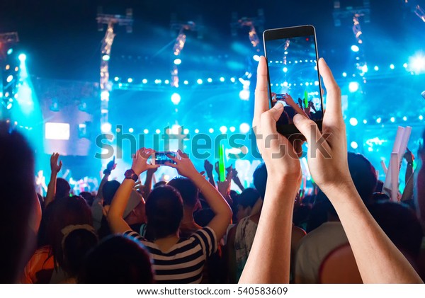 People Use Smart Phones Record Video Stock Photo (Edit Now) 540583609