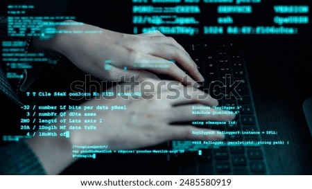 People using computer in office and digital technology concept. Cyber ​​security.