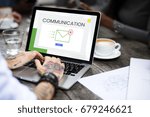 People using device for working with communication email icon