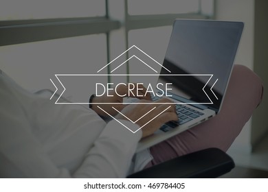 People Using Laptop and DECREASE Concept