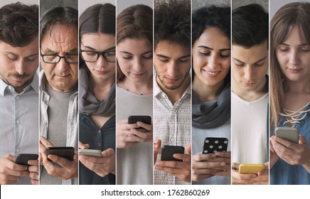 People using the mobile phone