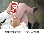 People using smart phone and DATA announcement concept on screen