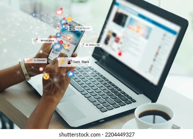people using smart phone ,Social, media, Marketing concept - Shutterstock ID 2204449327