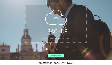 People Using Technology Digital Device with Cloud Computing Icon Graphic 