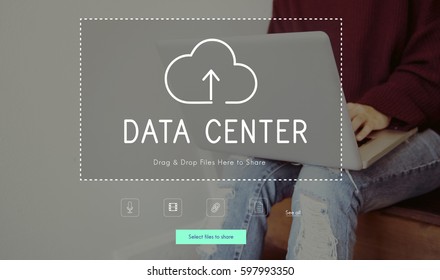 People Using Technology Digital Device with Cloud Computing Icon Graphic 
