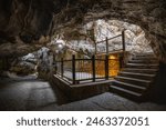 People visiting the sacred place, Eshab-i Kehf Cave ( Seven Sleepers Cave). The Seven Sleepers Ruins or Ashab-ı Kehf Cave located at Tarsus, Turkey, is one of the most visited places in the region.