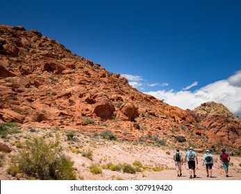 People Walk To Red Rock Canyon Nevada Las Vegas