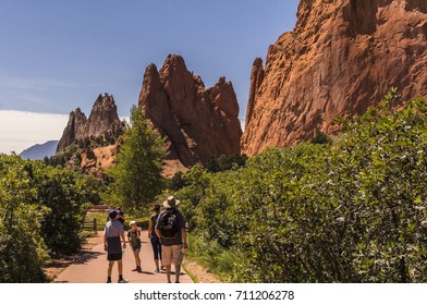 People Walking In The Garden Of The Gods Park, Colorado Springs, CO, USA