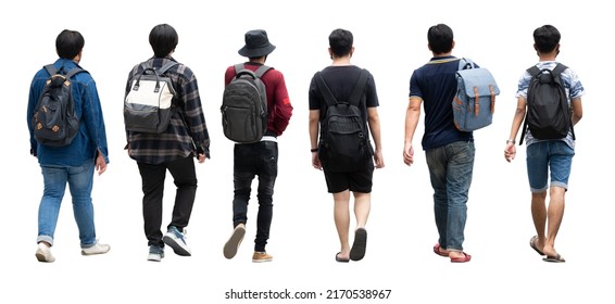 People walking isolated.back view of walking people. - Powered by Shutterstock