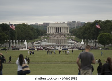 People walking on national mall in Washington DC