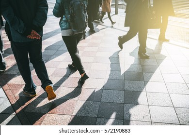people walking in the street, (blur focus)