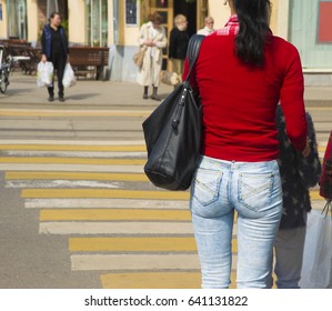 Big ass crossing the street