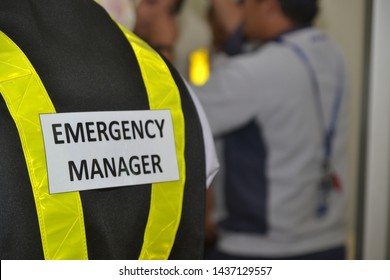 People Wearing Emergency Manager Vest For Fire Drill