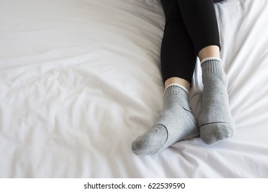 People Wearing Sock On White Bed Stock Photo 622539590 | Shutterstock