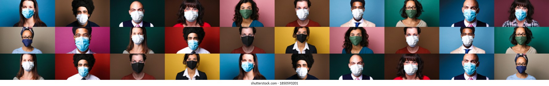 
People who wear masks for safety from contamination - Shutterstock ID 1850593201