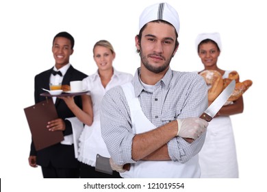 People working in the service sector - Powered by Shutterstock