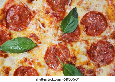 Peperoni Pizza On Wood 