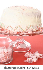 Peppermint Candy Cake Isolated