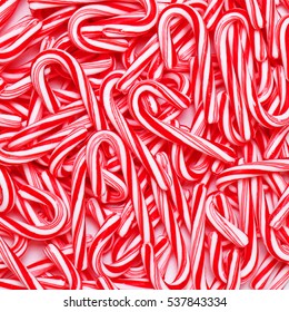 Peppermint Candy Canes. Christmas Background