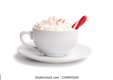 Peppermint Latte Isolated On A White Background