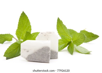 Peppermint Leaves With Tea Bag