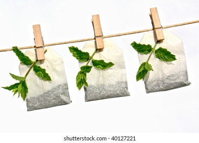 Peppermint Tea Bag And Fresh Peppermint On Line