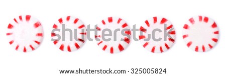 Peppermints on a white background