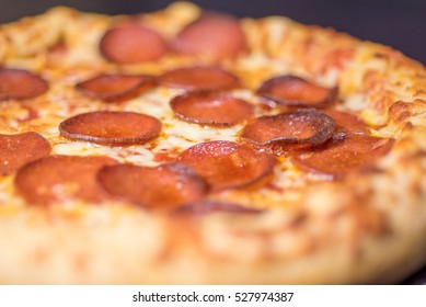 Pepperoni Pizza Up Close Studio Shot