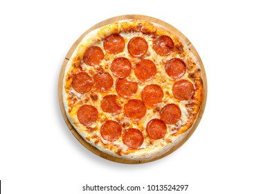 Pepperoni Pizza On A White Background