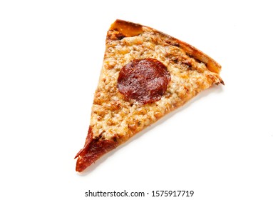 Pepperoni pizza on white background