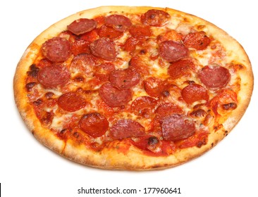 Pepperoni Pizza On White Background