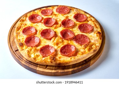 Pepperoni Pizza On A White Background