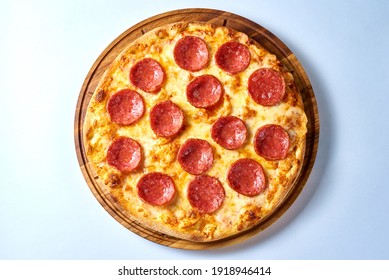 Pepperoni Pizza On A White Background