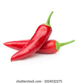 peppers red on a white background. Clipping Path