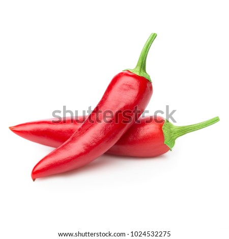 peppers red on a white background. Clipping Path